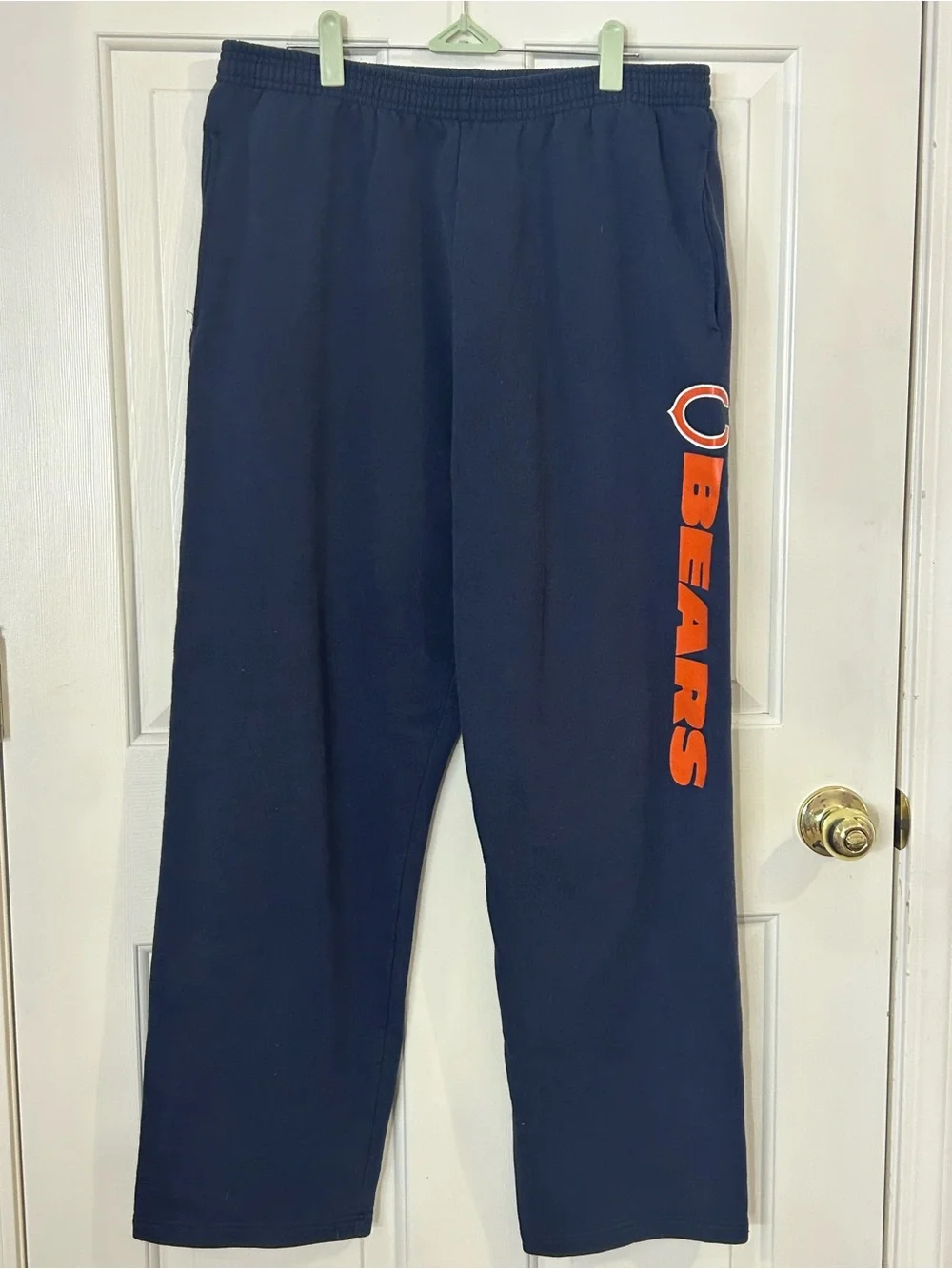 Majestic Chicago Bears Sweatpants Men’s Large Fleece Drawstring Joggers